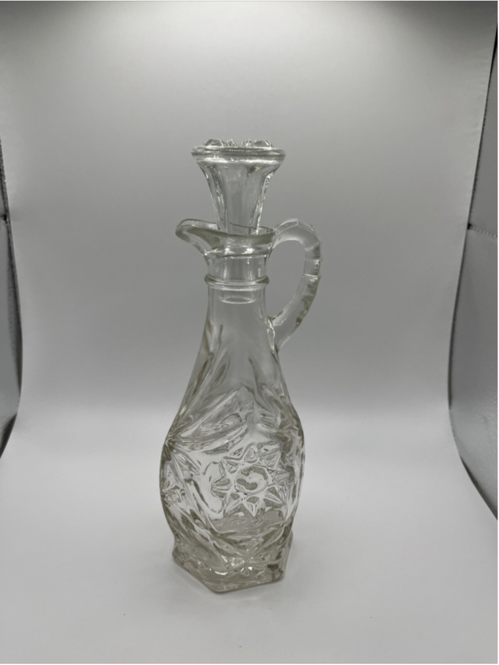 Vintage Anchor Hocking Star of David Cruet w/ Stopper